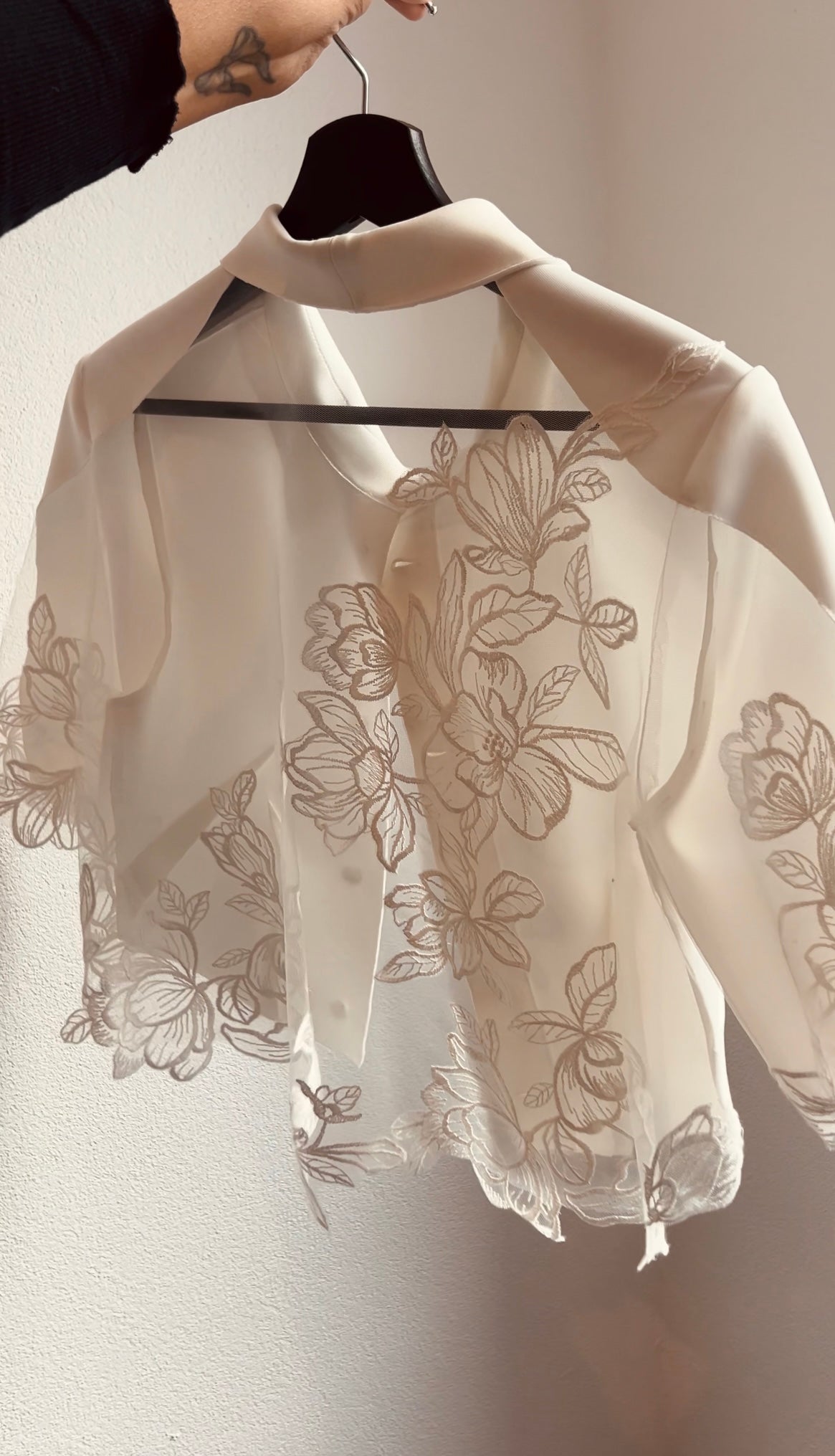 Kurz Blazer mit Spitze