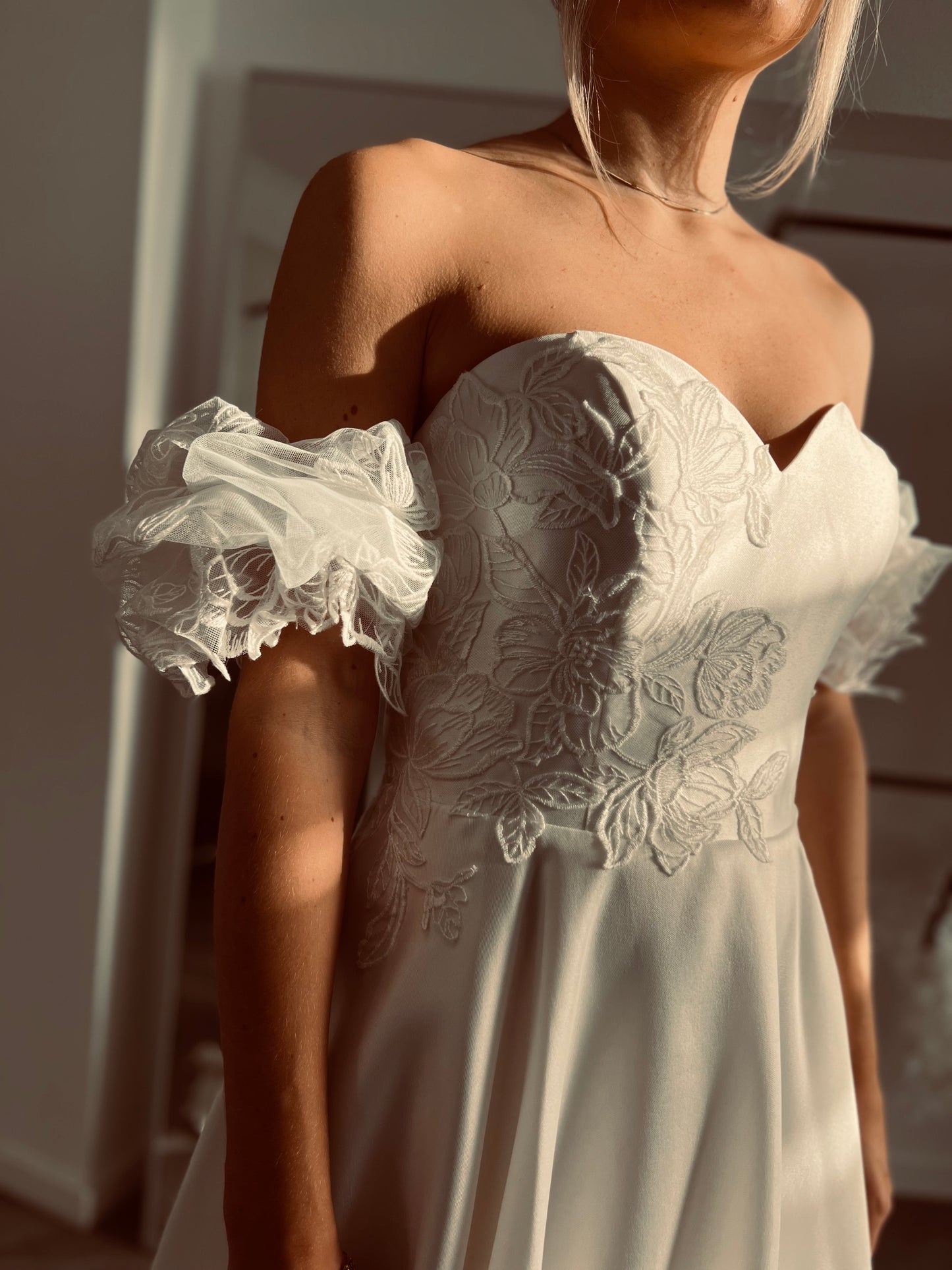 Brautkleid mit Puffärmel